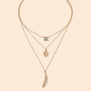🔥4 For $25🔥 New Leaf Bead Layered Necklace